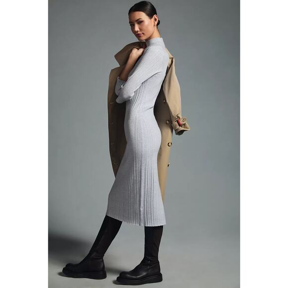 Daily Practice by Anthropologie Gray Textured Column Midi Sweater Dress Size 2X - Picture 4 of 11